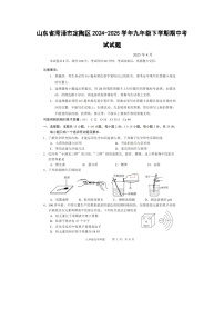 山东省菏泽市定陶区2024-2025学年九年级下学期期中考试（扫描版）化学试题