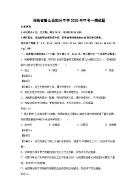 河南省鲁山县部分中学2025年中考一模化学试题(解析版)