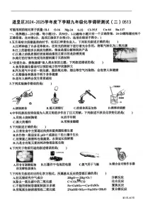 2025年黑龙江省哈尔滨市道里区中考二模化学试题（中考模拟）