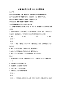 安徽省安庆市中考2025年二模化学试卷（解析版）