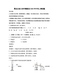 黑龙江省大庆市肇源县2025年中考二模化学试卷（解析版）