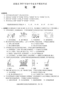 2025年安徽省芜湖市南陵县中考4月初中学业水平模拟考试化学试题（中考模拟）