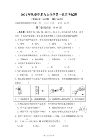 广西南宁市新民中学2024-2025学年九年级上学期9月月考化学试题