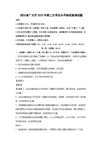 化学：四川省广元市2025年九年级第二次学业水平测试监测试题（解析版）