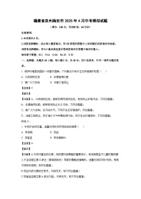 福建省泉州南安市2025年4月中考模拟化学试卷（解析版）