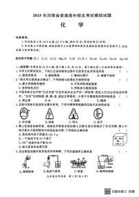 2025年河南省郑州市九年级九校联考化学卷（中考模拟）
