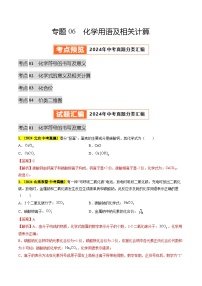专题06 化学用语及相关计算（第03期）试题（学生版+教师版）-2024年中考化学真题分类汇编（全国通用）