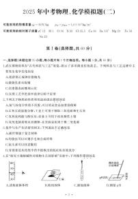 2025年湖北省武汉市江汉区中考模拟化学试卷（二）（中考模拟）