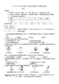 2025年河南省驻马店市确山县三校中考三模化学试题（中考模拟）