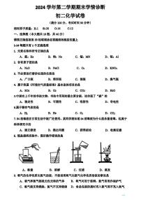 上海市金山区2024-2025学年八年级下化学期末试卷