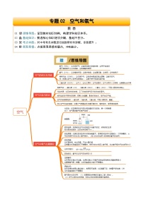 专题02 空气和氧气-2025年中考化学二轮复习试题及讲义（含答案）