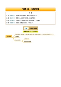 专题04 水和溶液-2025年中考化学二轮复习试题及讲义（含答案）