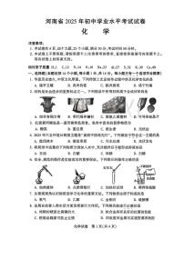 河南省2025年初中学业水平考试化学试卷（无答案）