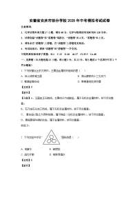 安徽省安庆市部分学校2025年中考模拟考试 化学试卷（解析版）