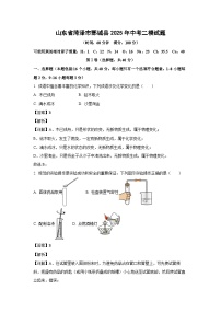 山东省菏泽市鄄城县2025年中考二模化学试卷（解析版）