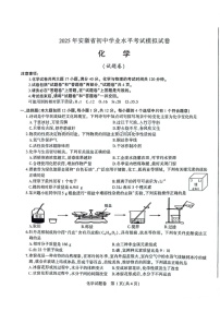 【9化一模】2025年安徽省合肥市蜀山区九年级中考一模化学试卷（含答案）