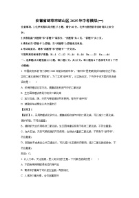 安徽省蚌埠市蚌山区2025年中考模拟(一)化学试卷（解析版）
