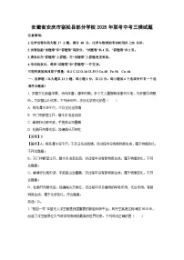 安徽省安庆市宿松县部分学校2025年联考中考三模化学试卷（解析版）