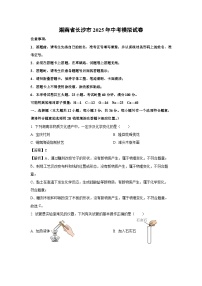 湖南省长沙市2025年中考模拟化学试卷（解析版）