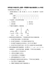 科学版九年级化学上册第一学期期中综合测试卷（2024年秋）
