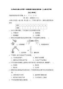 九年级化学上册第一学期期中综合测试卷（人教辽宁版 2024年秋）