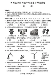 2025年河南省中考真题化学试卷含答案
