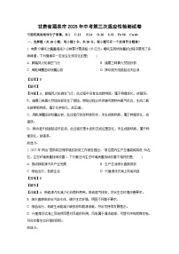 甘肃省酒泉市2025年中考第三次适应性检测化学试卷（解析版）