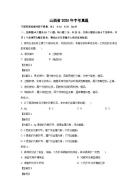 山西省2025年中考真题 化学试卷（解析版）