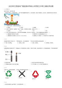 2025年江苏扬州广陵区扬州市树人中学初三中考三模化学试卷（有答案解析）
