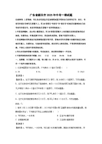 广东省韶关市2025年中考一模化学试卷（解析版）