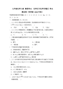 九年级化学上册 第四单元　化学式与化学方程式 单元测试卷（科学版 2024年秋）