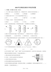 2025年吉林省长春市中考化学试卷（含答案）