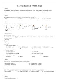 2025年江苏连云港中考真题化学试卷（有答案解析）