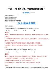 2025年中考化学真题分类汇编：专题04 物质的分类、构成物质的微观粒子（全国通用）（第01期）（解析版）