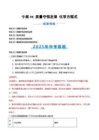 2025年中考化学真题分类汇编：专题08 质量守恒定律和化学方程式（全国通用）（第01期）（解析版）