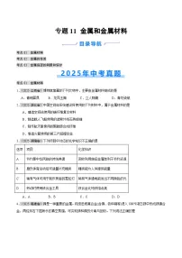 2025年中考化学真题分类汇编：专题11 金属和金属材料（全国通用）（第01期）（原卷版）