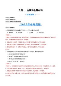 2025年中考化学真题分类汇编：专题11 金属和金属材料（全国通用）（第01期）（解析版）