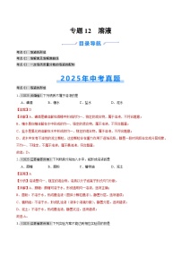 2025年中考化学真题分类汇编：专题12 溶液（全国通用）（第01期）（解析版）