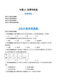 2025年中考化学真题分类汇编：专题15 化学与社会（全国通用）（第01期）（原卷版）