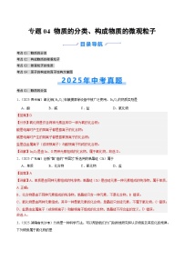 2025年中考化学真题分类汇编：专题04 物质的分类、构成物质的微观粒子（全国通用）（第02期）（解析版）