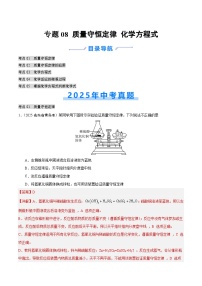2025年中考化学真题分类汇编：专题08 质量守恒定律和化学方程式（全国通用）（第02期）（解析版）