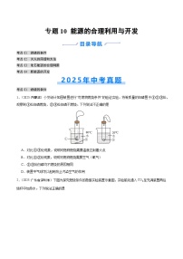 2025年中考化学真题分类汇编：专题10 能源的合理利用与开发（全国通用）（第02期）（原卷版）