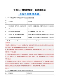 2025年中考化学真题分类汇编：专题16 物质的检验、鉴别和除杂（全国通用）（第02期）（解析版）