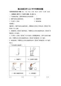 湖北省武汉市2025年中考模拟化学试题（解析版）