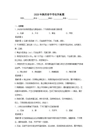 2025年陕西省中考化学真题（解析版）