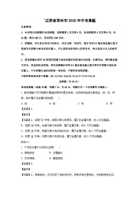 江苏省苏州市2025年中考真题化学试卷（解析版）