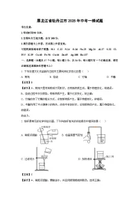 黑龙江省牡丹江市2025年中考一模化学试题（解析版）