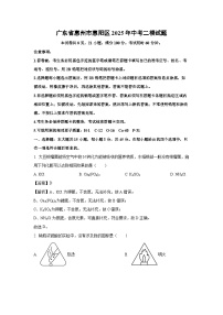 广东省惠州市惠阳区2025年中考二模化学试题（解析版）
