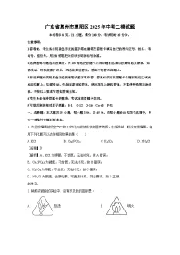 广东省惠州市惠阳区2025年中考二模化学试题（解析版）