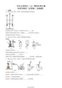 2025北京初三（上）期末化学汇编：化学方程式（北京版）（实验题） 有答案解析